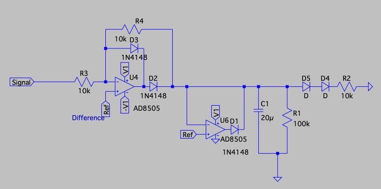 LTspice schematic of the outage detector